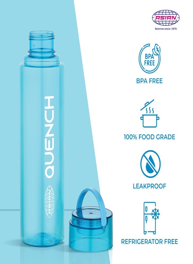 Asian Plastowares - Quench Water Bottle - 1 Litre | Lightweight Plastic Bottle for Home, School & Office | BPA-Free, Leak-Proof, Durable & Easy-to-Carry | Fridge Bottle | Blue - Image 4